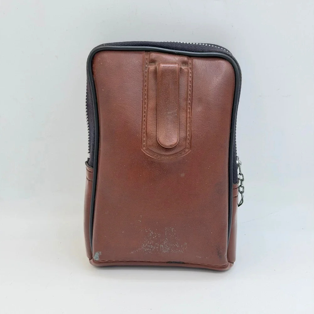 Kodak Pouch Case Brown Faux Leather Vintage Camera Bag Belt Loop Zippered